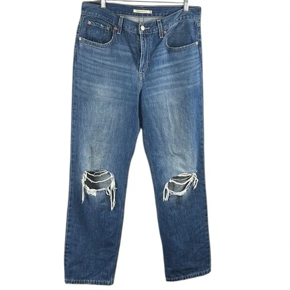 Levi’s Low Pro Straight Distressed Jeans Size 30 - Picture 6 of 10